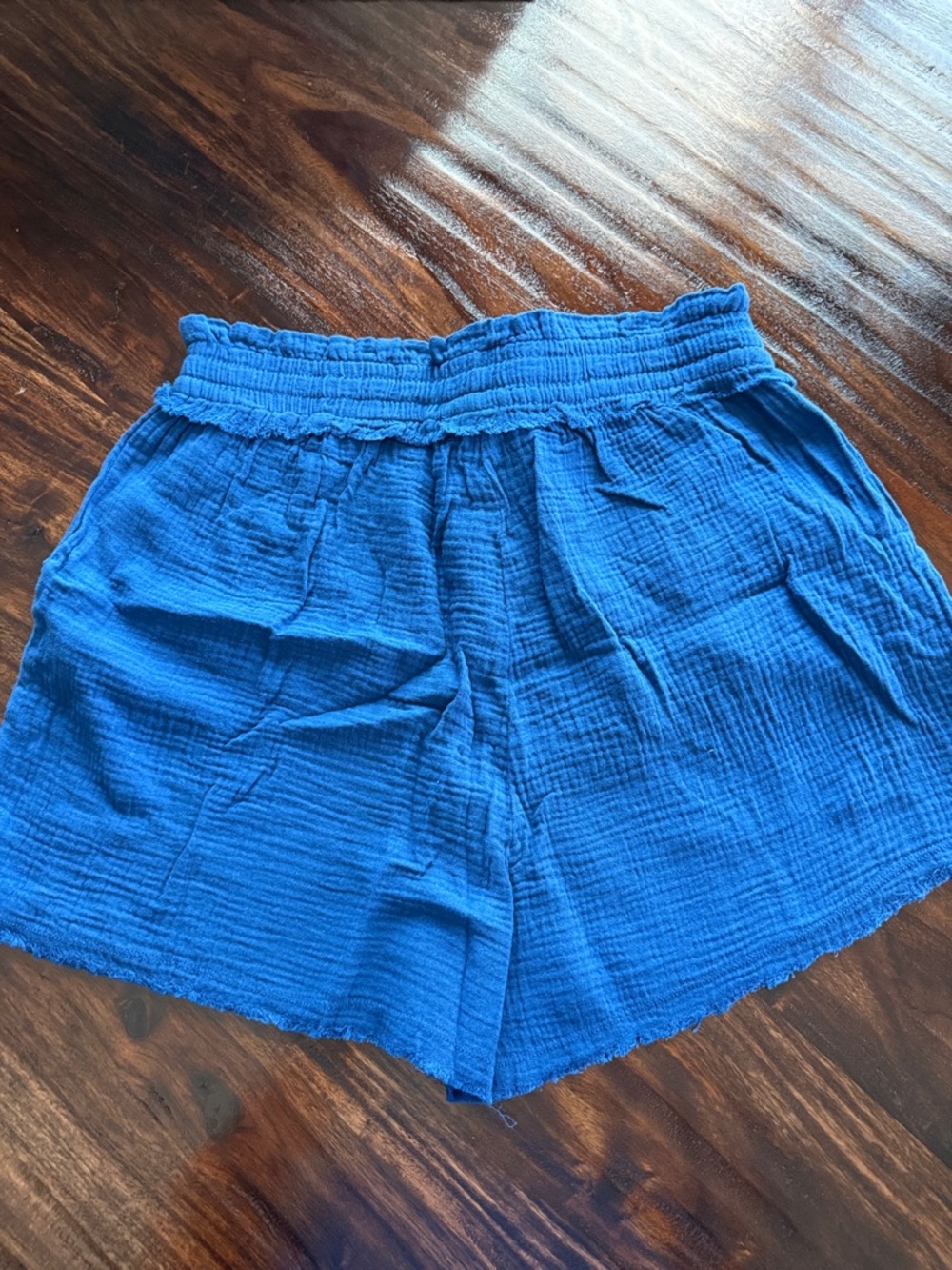 Zenana Outfitters Royal Blue Gauze Drawstring Shorts NWOT - Picture 2 of 6